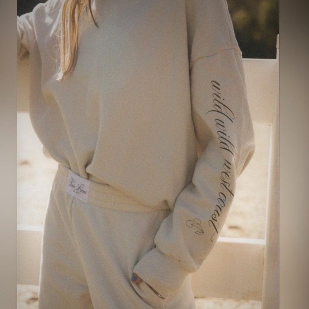 Tan + Lines by Sivan Ayla✨ Cream Sweatshirt and Sweatpants Set